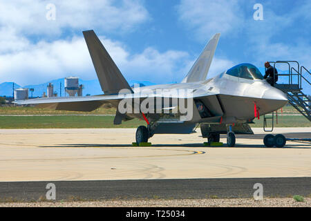 Lockheed F22 stealth fighter Rapter plan de l'US Air Force à la base aérienne Davis-Monthan AFB dans Tucson AZ Banque D'Images