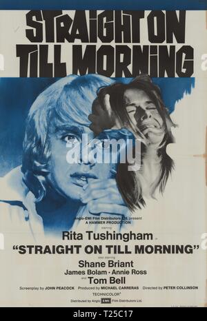 Tout droit jusqu'au matin (1972), de l'information publicitaire, affiche de film Date : 1972 Banque D'Images