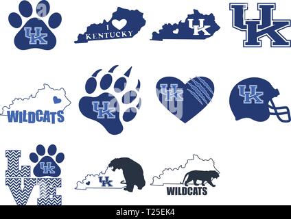 Pour les fans de l'ensemble de l'équipe des Wildcats, Kentucky. Illustration de Vecteur