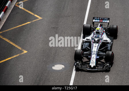 Monte Carlo / Monaco - 05/24/2018 - # 35 Sergey SIROTKIN (RUS) dans sa Williams FW41 pendant le jour de l'ouverture en avance sur le Grand Prix de Monaco 2018 Banque D'Images