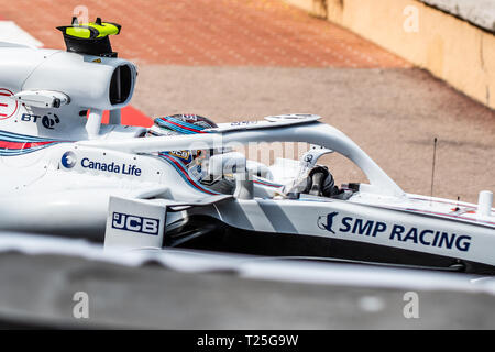 Monte Carlo / Monaco - 05/24/2018 - # 35 Sergey SIROTKIN (RUS) dans sa Williams FW41 pendant le jour de l'ouverture en avance sur le Grand Prix de Monaco 2018 Banque D'Images