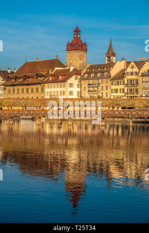 Lucerne (Luzern), la plus grande ville de Suisse centrale Banque D'Images