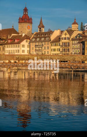 Lucerne (Luzern), la plus grande ville de Suisse centrale Banque D'Images