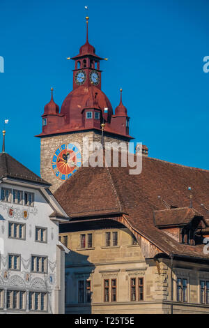 Lucerne (Luzern), la plus grande ville de Suisse centrale Banque D'Images