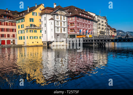 Lucerne (Luzern), la plus grande ville de Suisse centrale Banque D'Images