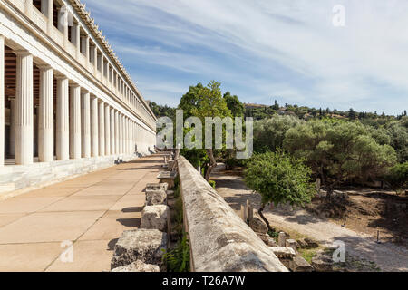 Grèce, Athènes, l'ancienne Agora, Stoa d'Attalos Banque D'Images