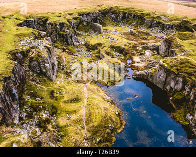 Le but de Tor Foggin à Dartmoor, dans le Devon, Royaume-Uni. Banque D'Images