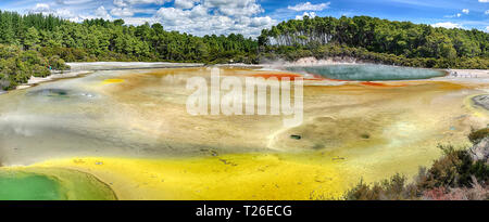 La palette d'artiste lac thermal au wai-O-Tapu, Nouvelle-Zélande 02 Banque D'Images