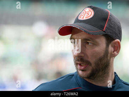 Brême, Allemagne. 30Th Mar, 2019. Soccer : Bundesliga, le Werder Brême - FSV Mainz 05, 27e journée. Sandro Schwarz, entraîneur de Mayence, à l'entrevue. Credit : Carmen Jaspersen/DPA - NOTE IMPORTANTE : en conformité avec les exigences de la DFL Deutsche Fußball Liga ou la DFB Deutscher Fußball-Bund, il est interdit d'utiliser ou avoir utilisé des photographies prises dans le stade et/ou la correspondance dans la séquence sous forme d'images et/ou vidéo-comme des séquences de photos./dpa/Alamy Live News Banque D'Images