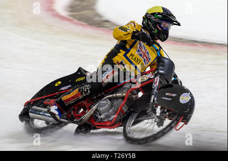 Thialf, Heerenveen, aux Pays-Bas. 30 mars 2019. Robert Irving en action pendant la Roelof Thijs Bokaal à Patinoire Thialf, Heerenveen le vendredi 29 mars 2019. (Crédit : Ian Charles | MI News) Credit : MI News & Sport /Alamy Live News Banque D'Images