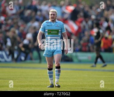 Allianz Park, Londres, UK. 30 mars 2019. Stuart Hogg (Glasgow Warriers). Saracens v Glasgow Warriors. Quart de finale. Heineken Cup Champions. Allianz Park. Londres. UK. 30/03/2019. Credit : Sport en images/Alamy Live News Banque D'Images