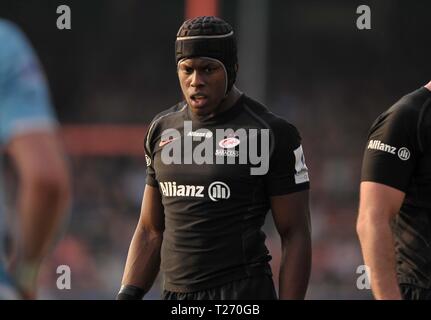 Allianz Park, Londres, UK. 30 mars 2019. Maro Itoje (sarrasins). Saracens v Glasgow Warriors. Quart de finale. Heineken Cup Champions. Allianz Park. Londres. UK. 30/03/2019. Credit : Sport en images/Alamy Live News Banque D'Images