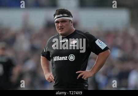 Londres, Royaume-Uni. 30 mars 2019. Jamie George (sarrasins). Saracens v Glasgow Warriors. Quart de finale. Heineken Cup Champions. Allianz Park. Londres. UK. 30/03/2019. Credit : Sport en images/Alamy Live News Banque D'Images