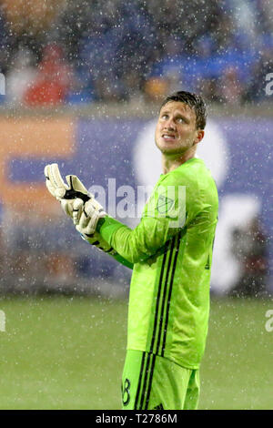 Cincinnati, Ohio, USA. 30Th Mar, 2019. Le Cincinnati FC Spencer Richey pendant un match de soccer MLS FC entre Cincinnati et Portland à Nippert Stadium à Cincinnati, Ohio. Kevin Schultz/CSM/Alamy Live News Banque D'Images