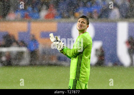 Cincinnati, Ohio, USA. 30Th Mar, 2019. Le Cincinnati FC Spencer Richey pendant un match de soccer MLS FC entre Cincinnati et Portland à Nippert Stadium à Cincinnati, Ohio. Kevin Schultz/CSM/Alamy Live News Banque D'Images