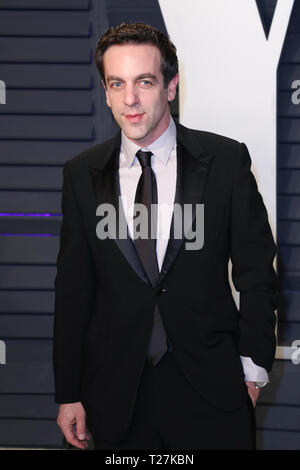 Vanity Fair Oscar Party organisée à l'Annenberg Center for the Performing Arts - Arrivées comprend : B.J. Novak Où : Los Angeles, California, United States Quand : 24 Feb 2019 Credit : Sheri Determan/WENN.com Banque D'Images