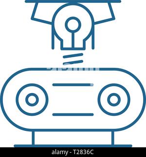 L'icône de la ligne Electrogeneration concept. Electrogeneration télévision vector symbole, signe, contours illustration. Illustration de Vecteur