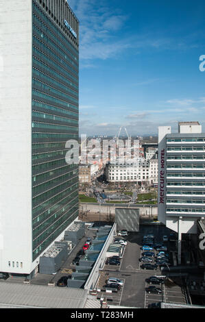 Autour de l'UK - une vue sur le centre-ville de Manchester à partir de la rue Charlotte. Banque D'Images