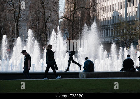 Autour de l'UK - l'une d'une sélection de mes images des fontaines dans les jardins de Piccadilly, Manchester Banque D'Images