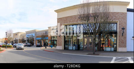 Tigard, Oregon - Mars 17, 2019 : Bridgeport Village, un centre commercial dans la ville de Tigard Banque D'Images