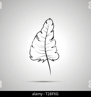 Contour en plumes mignonnes icône noire simple Illustration de Vecteur