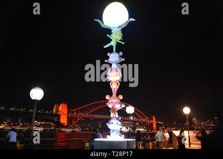 Sydney, Australie - Feb 7, 2019. Plus grand que nature lanternes en forme de singe. Les animaux du zodiaque chinois à Circular Quay célébrant le Lun chinois Banque D'Images