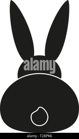 Le noir et blanc bunny retour ossature Illustration de Vecteur