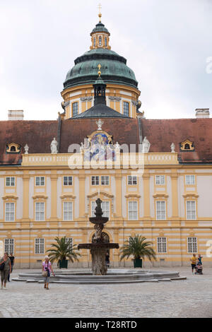 Melk, Autriche - 08 juillet 2018 : Monastère de Melk, l'abbaye bénédictine de vallée de la Wachau en Basse Autriche Banque D'Images