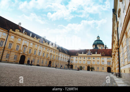 Melk, Autriche - 08 juillet 2018 : Monastère de Melk, l'abbaye bénédictine de vallée de la Wachau en Basse Autriche Banque D'Images