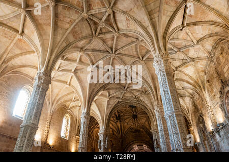 Église de Santa Maria au Monastère des Hiéronymites à Belém, Lisbonne, Portugal Banque D'Images