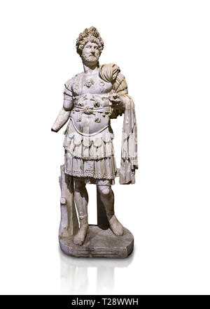 Statue romaine de l'empereur Hadrien. En. Perge. 2ème ANNONCE de siècle. N 3730-3728 Inv. Musée Archéologique d'Antalya, Turquie. Banque D'Images