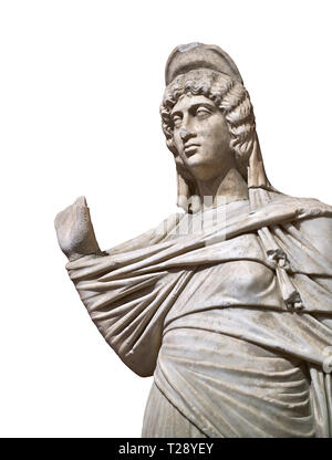 Statue romaine de Julia Domina . En. Perge. 2ème ANNONCE de siècle. Pas d'inv 3268. Musée Archéologique d'Antalya, Turquie. Sur un fond blanc. Banque D'Images