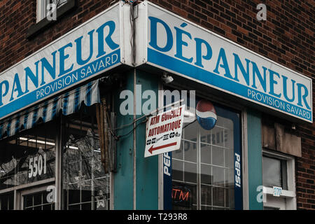 Un dépanneur à Montréal, Canada. Banque D'Images