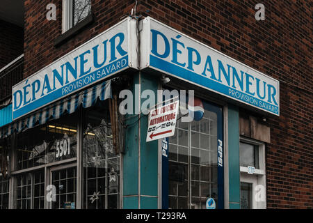 Un dépanneur à Montréal, Canada. Banque D'Images