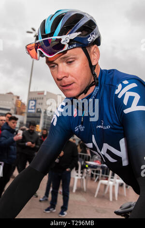 Barcelone, Catalogne, Espagne. Mar 31, 2019. Volta a Catalunya randonnée à vélo au début de la phase 7 à Barcelone ; Chris Froome GBR de l'équipe Sky à Barcelone avant le début de la dernière étape de la Volta Catalunya : Action Crédit Plus Sport/Alamy Live News Banque D'Images