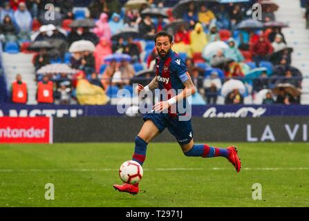 Valence, Espagne. Le 31 mars 2019. Morales au cours de la match de football entre Levante UD et SD Eibar le 30 mars 2019 à Ciutat de Valencia à Valence, en Espagne. Appuyez sur Cordon Cordon Crédit : Presse/Alamy Live News Banque D'Images