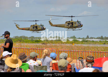 Melbourne, Florida, USA. Le 30 mars 2019. L'Aéroport International de Melbourne Orlando aéroport ouvert motifs de l'un des premiers meetings aériens américains de la saison 2019. Ce spectacle est un mélange d'avions militaires et privés avec l'avion statique sur l'écran. Le public a eu la possibilité pour les mains sur l'interaction avec les pilotes et l'affiche. Sons de la liberté pouvait être entendu à plusieurs kilomètres autour de l'aéroport, car la réaction militaires effectué leur routine. Crédit photo Julian Poireau / Alamy Live News. Banque D'Images