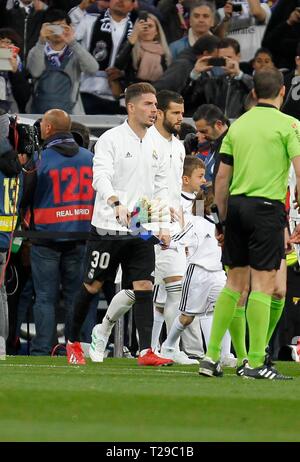 Madrid, Espagne. Mar 31, 2019. Match de football entre le Real Madrid et Barcelone de la Ligue espagnole 2017-2018, tenue au Santiago Bernabeu, à Madrid. (Photo : José Cuesta/261/Cordon presse). Appuyez sur Cordon Cordon Crédit : Presse/Alamy Live News Banque D'Images