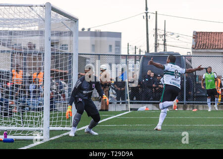 Curitiba, Brésil. Mar 31, 2019. PR - Curitiba - 03/31/2019 - 019 de Paraná, le Coritiba x Paran Clube - Rodrig le Coritiba player célèbre son but au cours d'un match contre le Parana Clube au stade Couto Pereira pour le championnat de l'état en 2019. Photo : Gabriel Machado/AGIF : Crédit AGIF/Alamy Live News Banque D'Images