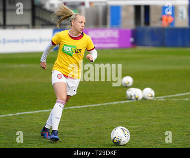 Solihull, Royaume-Uni. Mar 31, 2019. SOLIHULL, ANGLETERRE - 31 mars : Beth Mead d'Arsenal au cours de préchauffage avant la FA Women's Super League football match entre Birmingham City contre Arsenal femmes Femmes à Solihull Moors FC, Damson Park le 31 mars 2019 à Solihull, Angleterre. Action Crédit : Foto Sport/Alamy Live News Banque D'Images