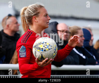 Cheshunt (Royaume-Uni). Mar 31, 2019. Kirsty Smith de Manchester United de femmes durant la FA Women's Championship match entre Tottenham Hotspur et Manchester United Women Ladies au stade, Cheshunt FC, Cheshunt, Royaume-Uni le 31 mars 2019. Action Crédit : Foto Sport/Alamy Live News Banque D'Images