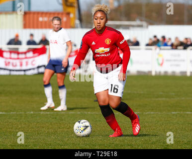 Cheshunt (Royaume-Uni). Mar 31, 2019. Lauren James Manchester United de femmes au cours de la FA Women's Championship match entre Tottenham Hotspur et Manchester United Women Ladies au stade, Cheshunt FC, Cheshunt, Royaume-Uni le 31 mars 2019. Action Crédit : Foto Sport/Alamy Live News Banque D'Images