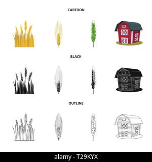 L'orge de printemps,grenier,spike,bâtiment,hiver,dur,industrie,terrain,farine,automne,maïs,graines,Culture,son,campagne,céréales,remise,mûres,or,chalet,pain,vert,immobiliers,agriculture,agriculture,seigle,plantes,blé,maïs,grain,récolte,ferme,,champ,set,icône,,illustration,collection,isolé,design,graphisme,élément vecteur vecteurs,signer , Illustration de Vecteur