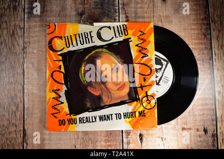 Culture Club 7pouce seul, avez-vous vraiment envie de me faire du mal Banque D'Images