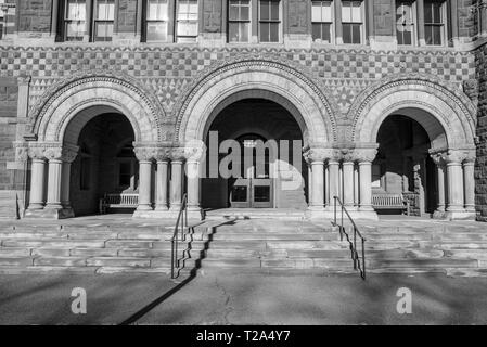 Boston, MS, USA, 9 décembre 2018-l'Université de Harvard a été financée en 1636 et le nom de son premier bienfaiteur John Harvard Banque D'Images