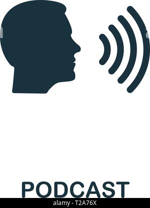 L'icône de podcast. L'élément créatif de design collection icônes de contenu. Pour l'icône Podcast parfait Pixel web design, applications, logiciels, l'utilisation d'impression. Illustration de Vecteur