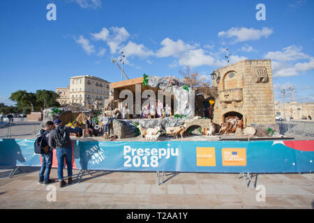 Scène de Nativité à Malte Banque D'Images