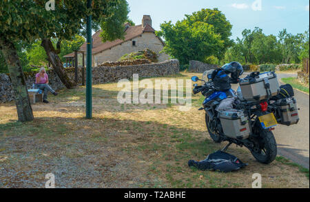 Voyage à moto de repos Banque D'Images