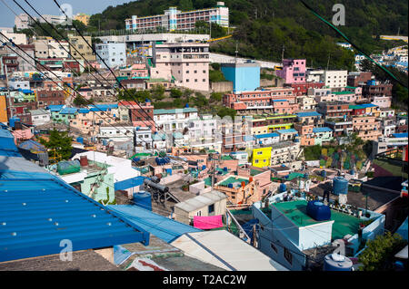 Gamcheon Culture Village, ville d'Gamcheon-dong, District de Saha à Busan, Corée du Sud. Banque D'Images