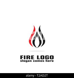 Logo graphique feu flamme, modèle icône, illustration du logo de l'entreprise. Illustration de Vecteur